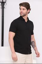 Camisa masculina manga curta preto