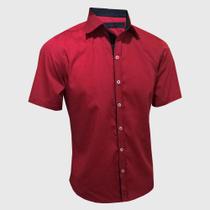 Camisa Masculina Manga Curta Slim Vermelho