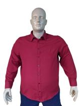 Camisa Masculina, Manga Longa, 1836/2288 50% Algo.e 50%poli c/bolso Plus Size