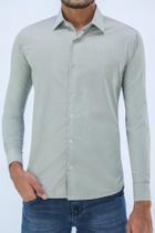 Camisa Masculina Manga Longa Casual Slim Ogochi Listrada 15040