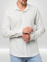 Camisa Masculina Manga Longa CKJ Slim Flamê Listras Verde