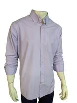 Camisa Masculina, Manga Longa, com bolso e botão na gola, 1835 Mod. regular, fácil de passar