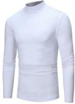 Camisa masculina manga longa gola alta segunda pele proteção UV