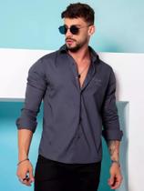 Camisa Masculina Manga Longa Pit Bull Jeans 63007 Camisa Masculina Manga Longa Pit Bull Jeans 63007