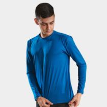 Camisa Masculina Manga Longa Proteção Uv Respirável Gola Crew