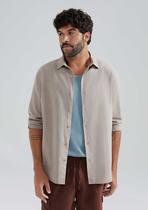 Camisa Masculina Manga Longa Slim Com Linho
