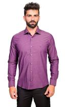 Camisa Masculina Manga Longa Tony Menswear Slim Fit Maquinetada 100% Algodão