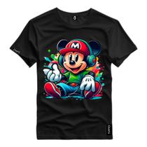 Camisa Masculina Mickey Mouse Fone Style -046 Estampado Camiseta Personalizada Malha Algodao Camisa Masculina Mickey Mouse Fone Style -046 Estampado Camiseta Personalizada Malha Algodao
