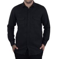 Camisa Masculina Milani ML Flanela Slim Preta - 38424 Camisa Masculina Milani ML Flanela Slim Preta - 38424