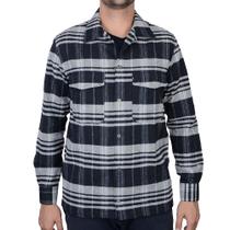 Camisa Masculina Milani ML Flanela Xadrez Plus Size Preta - 734-23 Camisa Masculina Milani ML Flanela Xadrez Plus Size Preta - 734-23