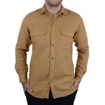 Camisa Masculina Milani ML Slim Flanela Plus Marrom - 384-24