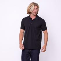 Camisa Masculina Modelo Gola Polo Tecido de Piquet Preto