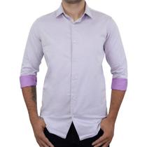 Camisa Masculina Navaratti ML Extra Cotton Lilás - CNVLC673A