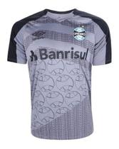 Camisa Masculina Oficial Grêmio Treino 2022 Cinza