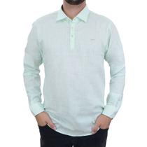 Camisa Masculina Ogochi ML Bata Verde Claro - 0015 Camisa Masculina Ogochi ML Bata Verde Claro - 0015