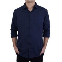 Camisa Masculina Ogochi ML Essencial Slim Azul - 001470