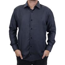 Camisa Masculina Ogochi ML Slim Cinza Escuro - 00148