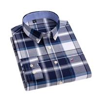 Camisa Masculina Oxford de Algodão - Manga Comprida (5XL-7XL) - Confortável para Viagem e Uso Casual