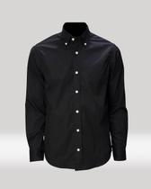 Camisa Masculina Oxford Manga Longa Algodão Preta - Victor Varrens Camisa Masculina Oxford Manga Longa Algodão Preta - Victor Varrens