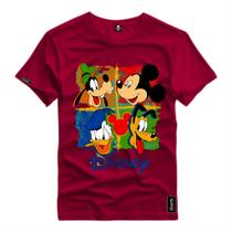 Camisa Masculina Personalizado Mickey Pateta e Pato Donald Personagens Desenho Animado Estampa Viva