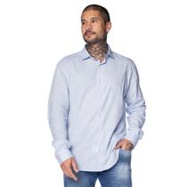 Camisa Masculina Pitt Jeans Social Slim Fit Azul Claro