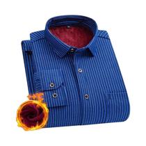 Camisa Masculina plus Size De Manga Longa Grossa E Quente 7XL 8XL, Fleece Dupla Face Casual, Sem