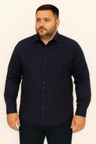 Camisa Masculina Plus Size Microfibra Manga Longa com Bolso Caw Camisa Masculina Plus Size Microfibra Manga Longa com Bolso Caw