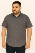 Camisa Masculina Plus Size Mista Manga Curta com Bolso Caw Camisa Masculina Plus Size Mista Manga Curta com Bolso Caw