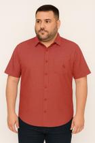 Camisa Masculina Plus Size Mista Manga Curta com Bolso Caw Camisa Masculina Plus Size Mista Manga Curta com Bolso Caw