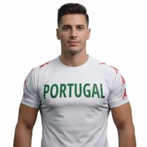 Camisa Masculina Portugal Kappa Praia Proteção Solar Uv40+ Branco Camisa Masculina Portugal Kappa Praia Proteção Solar Uv40+ Branco