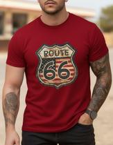Camisa Masculina Premium Estampada Rota 66 Algodão Estilosa
