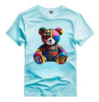 Camisa Masculina Premium Estampada Urso Colorido Desenho