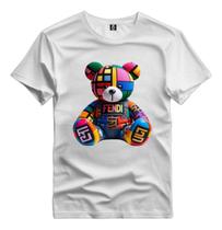 Camisa Masculina Premium Estampada Urso Colorido Desenho