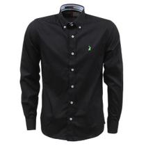 Camisa Masculina Preta Manga Longa Austin 33931