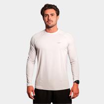 Camisa Masculina Raglan Manga Longa Branca TR4 Slim Proteção Uv Academia Dia a Dia