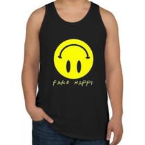 Camisa Masculina Regata Paramore I Fake Happy - Novidade, 100% Algodão