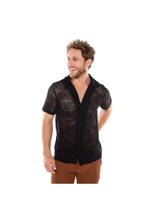 Camisa masculina Renda Trabalhada PretA