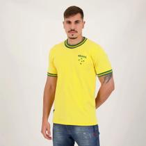 Camisa Masculina Retrô Brasil Amarela