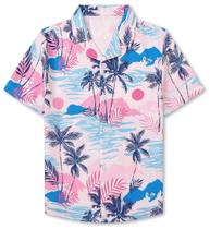 Camisa masculina SANGTREE de manga curta havaiana floral 2-3T Camisa masculina SANGTREE de manga curta havaiana floral 2-3T