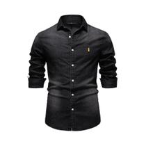 Camisa Masculina Slim Fit De Algodão Estilo Cowboy Manga Longa Casual Primavera AIOPESON 2025 Camisa Masculina Slim Fit De Algodão Estilo Cowboy Manga Longa Casual Primavera AIOPESON 2025