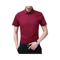 Camisa Masculina Slim Fit De Cor Sólida Para Negócios E Casual, Sem Necessidade De Passar, Clássica,