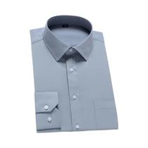 Camisa Masculina Slim Fit De Manga Longa 2024 Primavera Outono Formal Para Escritório Trabalho Roxo