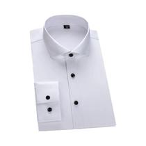 Camisa Masculina Slim Fit De Manga Longa Com Listras E Patchwork Para Negócios E Moda