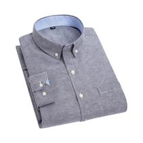 Camisa Masculina Slim Fit Manga Comprida Oxford Casual Sem Engomar Primavera Verão Outono Tendência