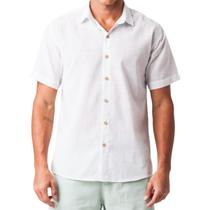 Camisa Masculina Slim Flamê Manga Curta Branca Zune