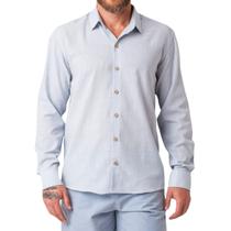 Camisa Masculina Slim Flamê Manga Longa Azul Claro Zune