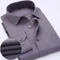 Camisa masculina slim manga longa grafite Camisa masculina slim manga longa grafite