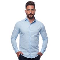 Camisa Masculina Slim Manga Longa Lisa Acetinada Social - Teodoro
