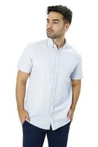 Camisa Masculina Slim Oxford Azul Camisa Masculina Slim Oxford Azul