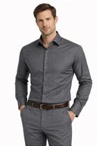 Camisa Masculina Social Cinza Slim Fit Manga Longa - Conforto e Estilo